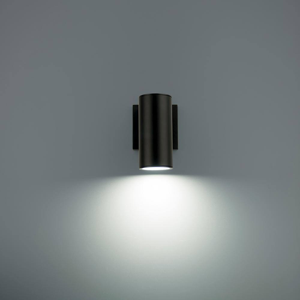 WAC Lighting Cylinder Black LED Single Up or Down Outdoor Wall Cylinder Light 3000K WS-W190208-30-BK