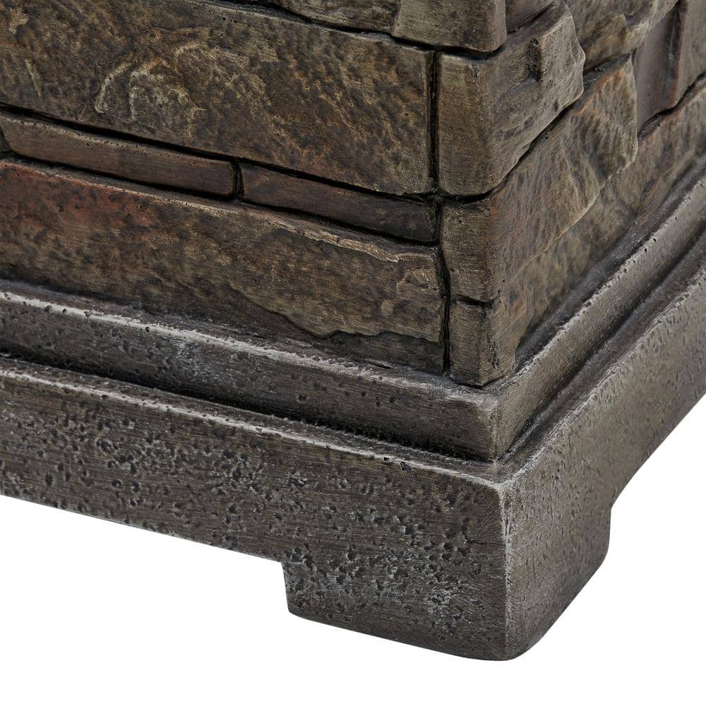 Hampton Bay 29 in. W x 11.8 in. H Square Stacked Stone Fire Column FP15029