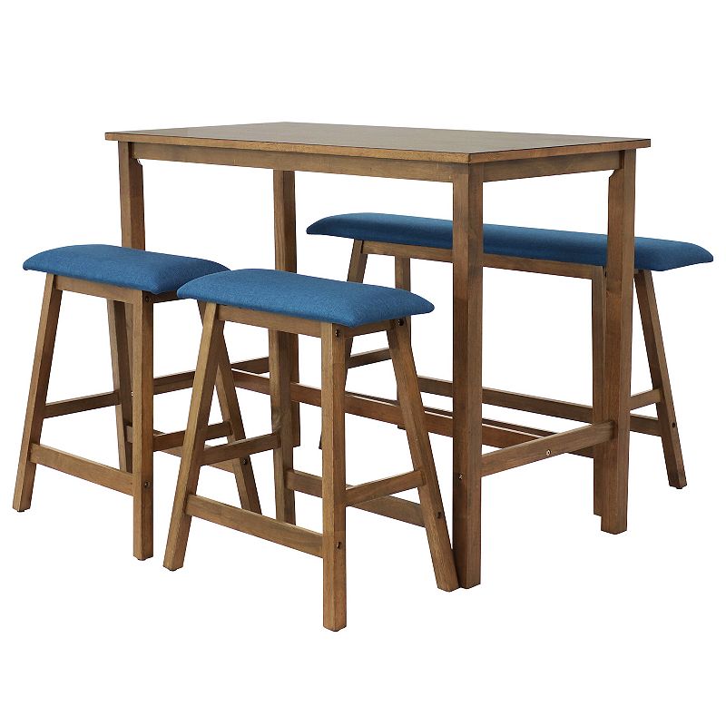 Sunnydaze Arnold 4-Piece Wooden Counter-Height Dining Set - Weathered Oak