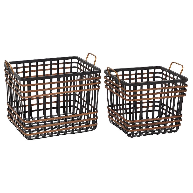 Stella and Eve Storage Basket Floor Decor 2-piece Set