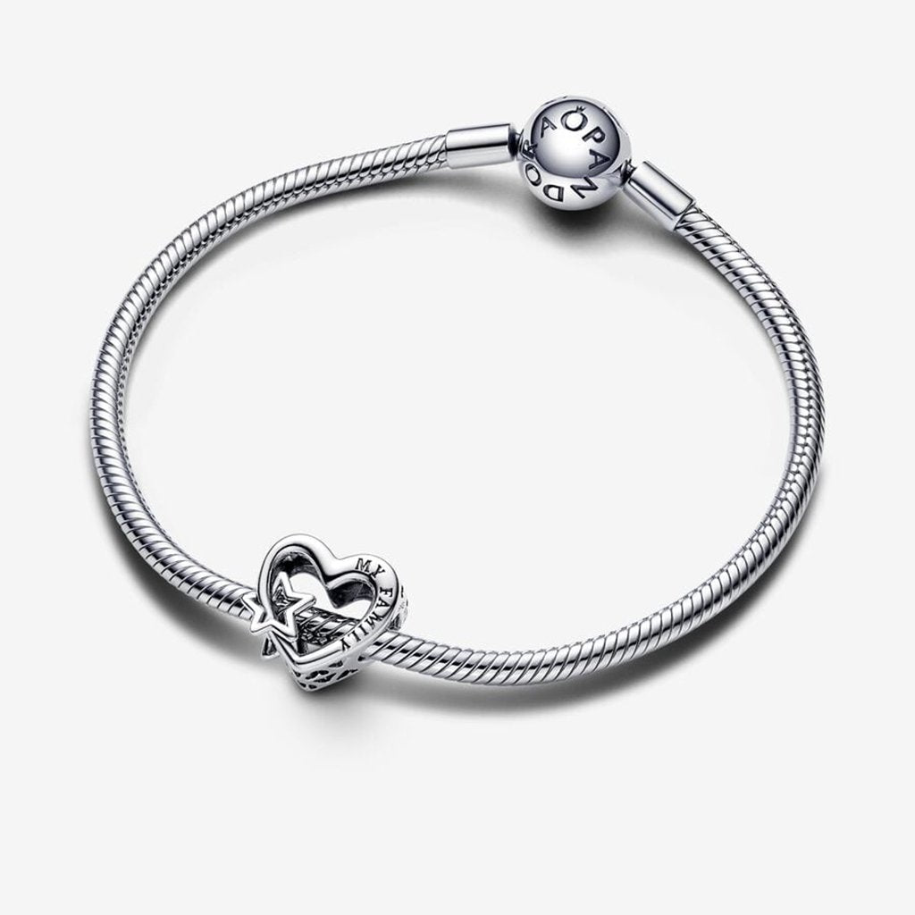 PANDORA  Openwork Family Heart & Star Charm