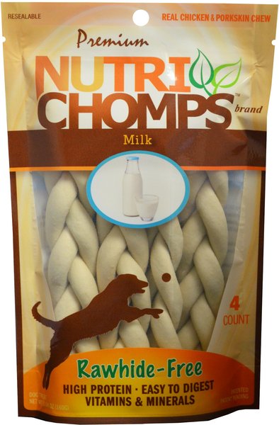 Nutri Chomps 6-in Milk Flavor Braid Dog Treats， 4 count