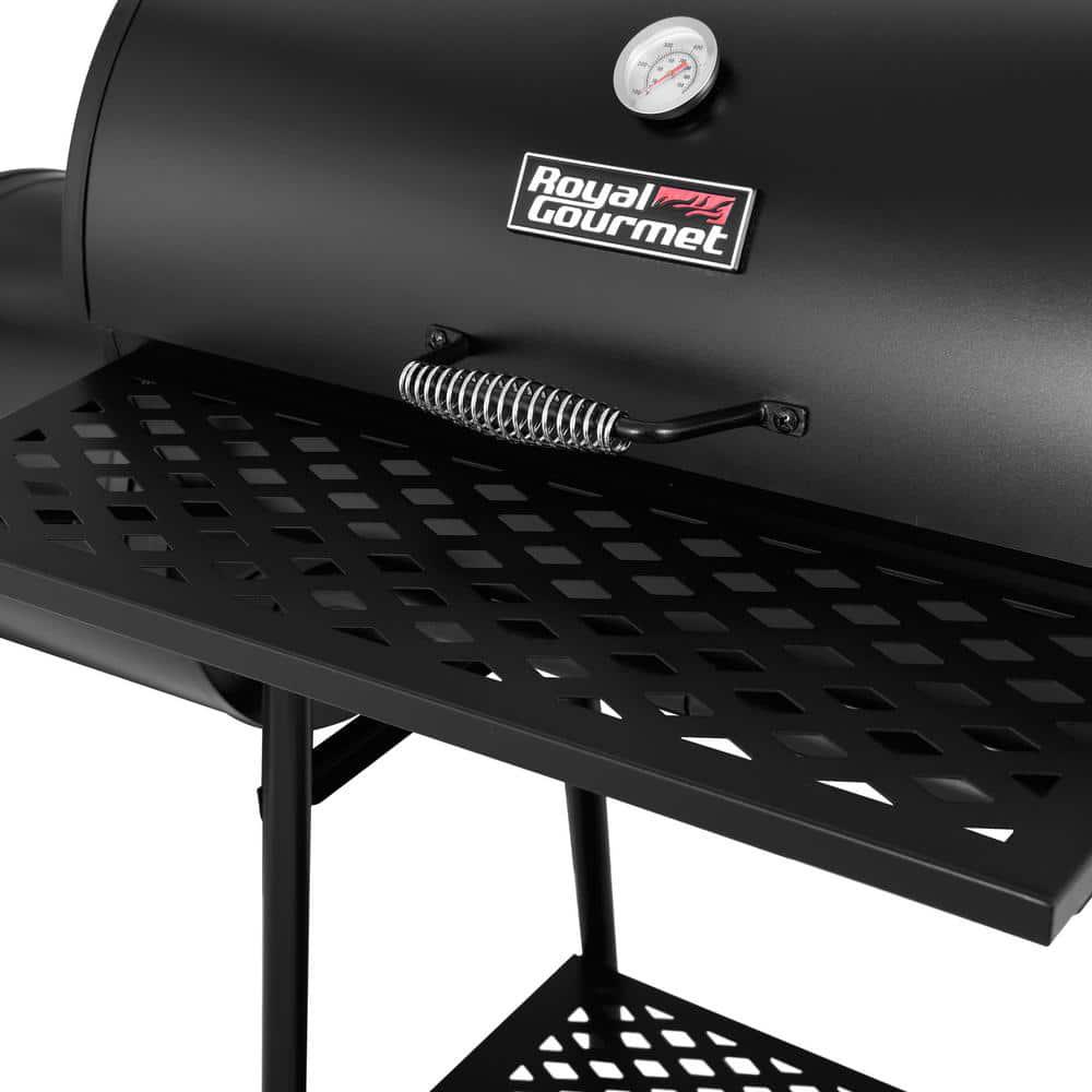 Royal Gourmet Charcoal Grill with Offset Smoker in Black Plus A Cover