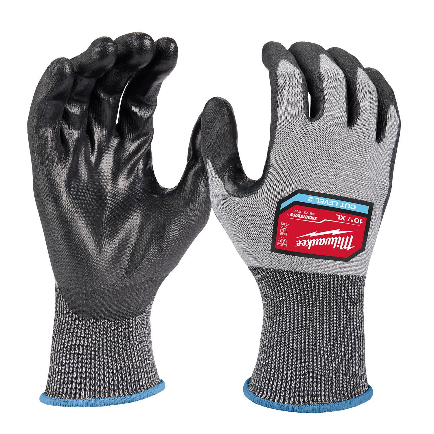 MW Unisex Indoor/Outdoor Dipped Gloves Black/Gray XL 1 pair