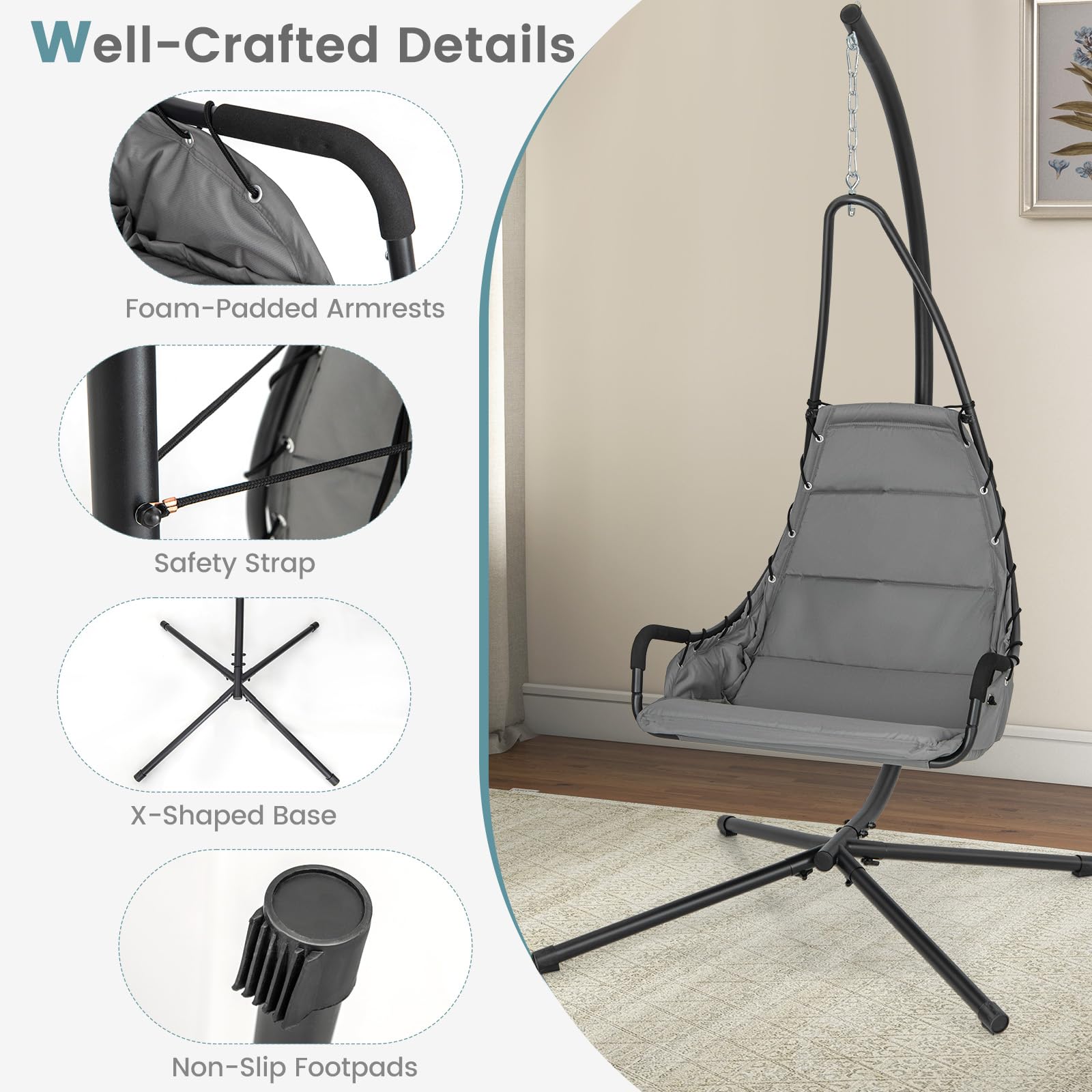 Giantex Hanging Chair with Stand