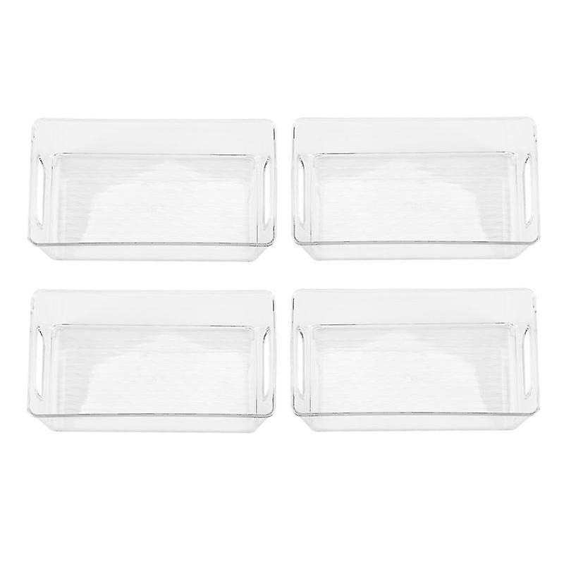 4 Pack Pantry and Refrigerator Organizer Bins For Kitchen And Cabinet Storage，stackable Food Bins Wit