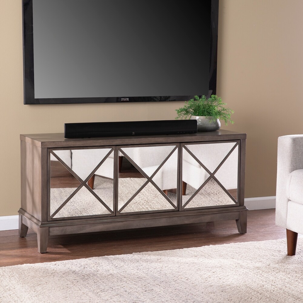 Warbington Glam Brown Wood Media TV Stand