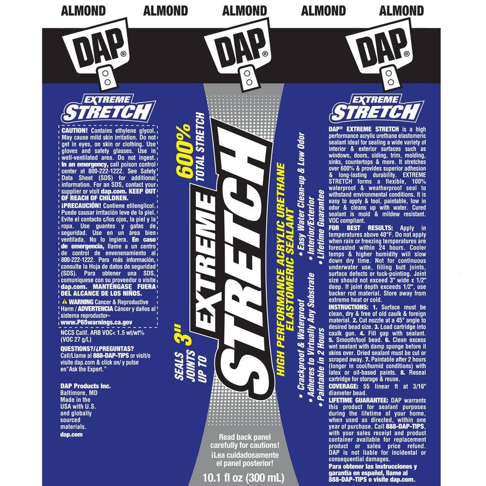 DAP Extreme Stretch 10.1 oz. Almond Premium Crackproof Elastomeric Sealant (12-Pack) 7079818717