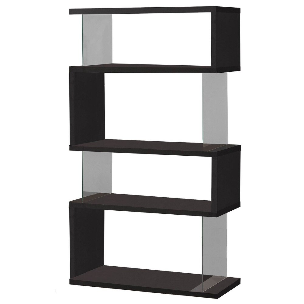Coaster Home Furniture Asymmetrical Snaking Home Living Room Bookshelf  Black   86
