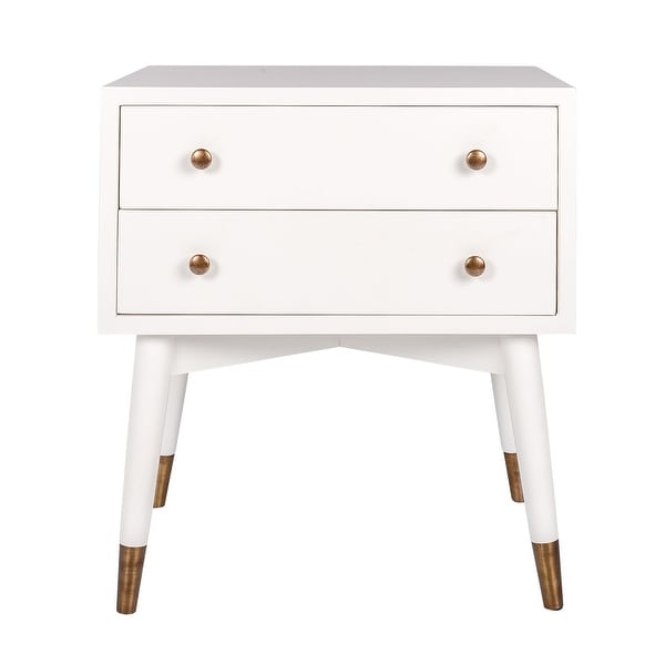 East at Main 2 Drawer Side Table with Gold Accents