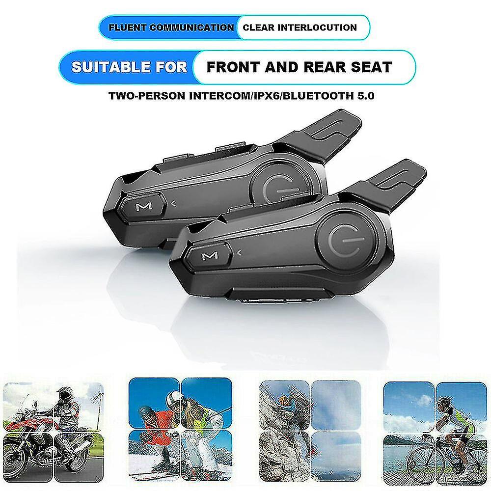 2pcs Bluetooth Intercom Motorcycle Half Helmet Bluetooth Headset For 2 Intercomunicador Wireless He