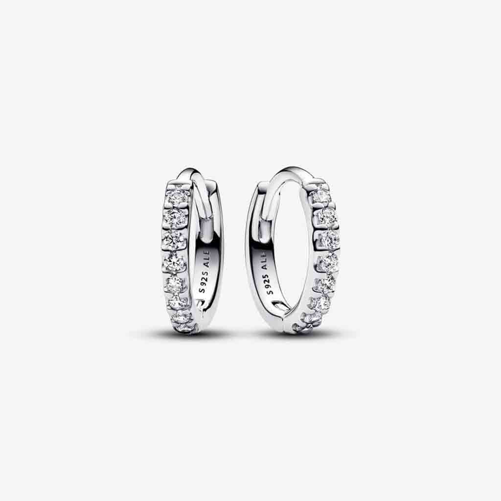 PANDORA  Sparkling Huggie Hoop Earrings