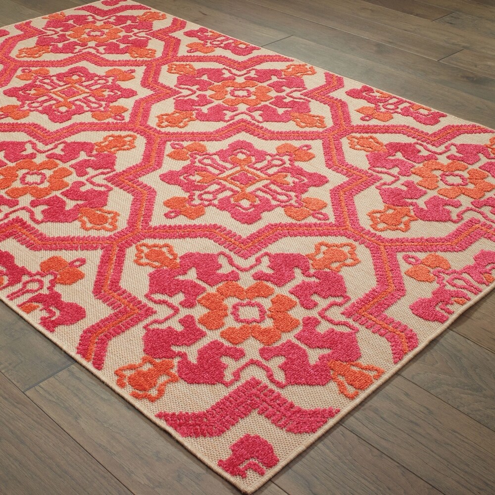 Style Haven Cara Mixed Pile Ornate Floral Medallions Indoor/ Outdoor Area Rug