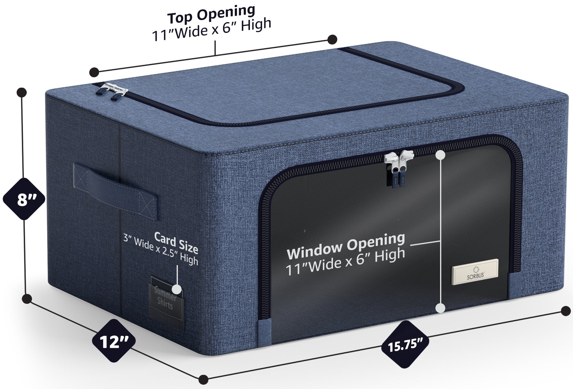 Storage Box With Window Small Blue - 2 Pack