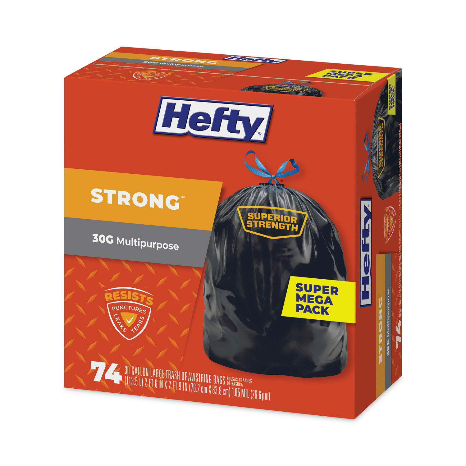 Strong Multipurpose Drawstring Trash Bags by Heftyandreg; PCTE85274CT