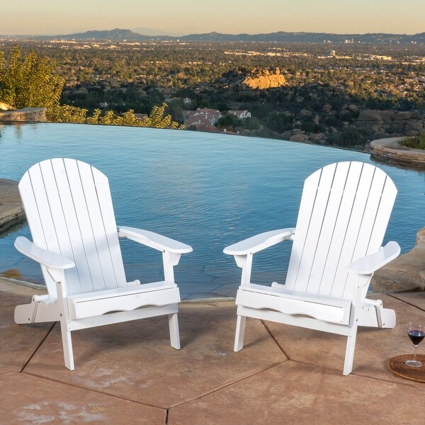 Hanlee Outdoor Rustic Acacia Wood Folding Adirondack Chair (Set of 2) by Christopher Knight Home