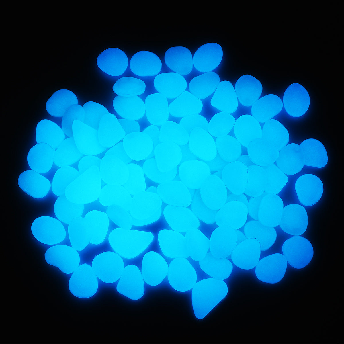 TINKSKY 200PCS Luminous Cobblestones Pebbles Stones Glow in the Dark for Aquarium Fish Tank Gravel Decorations For Garden Yard (Blue)