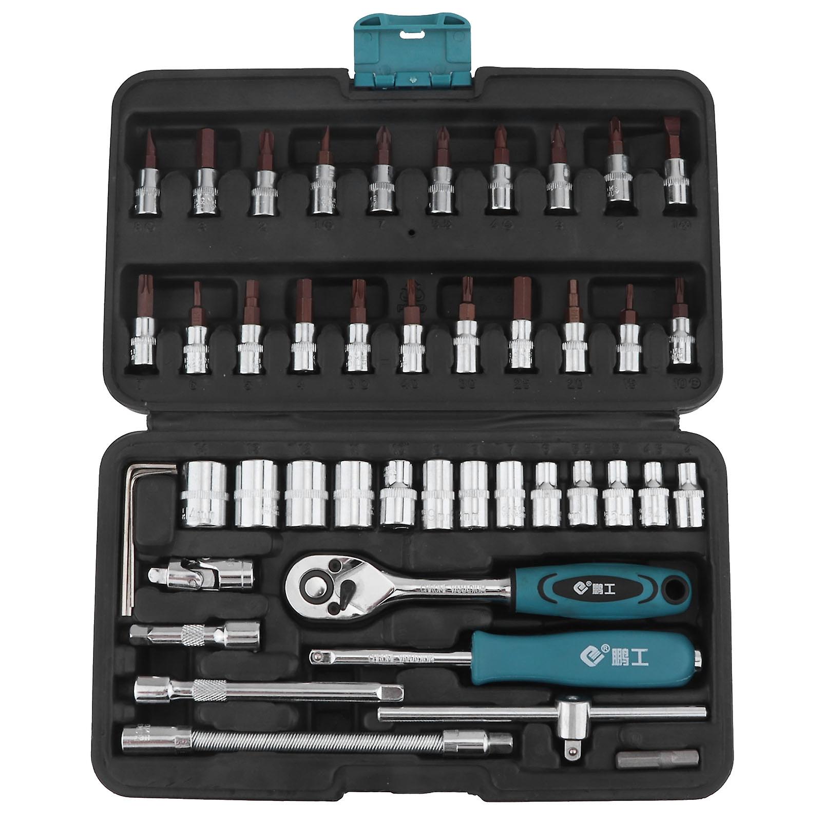 Spanner Socket Screwdriver Set Car Repair Ratchet Wrench Box Kit Hardware Tools 21834