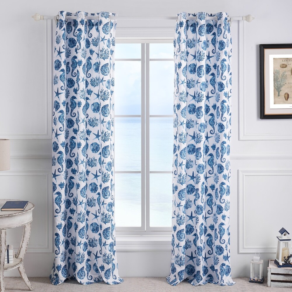 Greenland Home Fashions Pebble Beach Grommet Top Curtains   84 W x 84 L