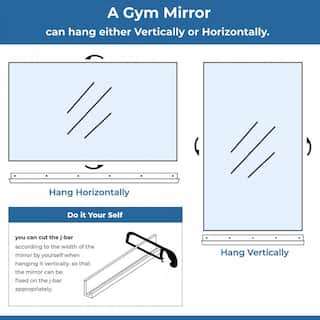 Fab Glass and Mirror HD Tempered Wall Mirror Kit For Gym And Dance Studio 48 X 72 Inches With Safety Backing GM48x72