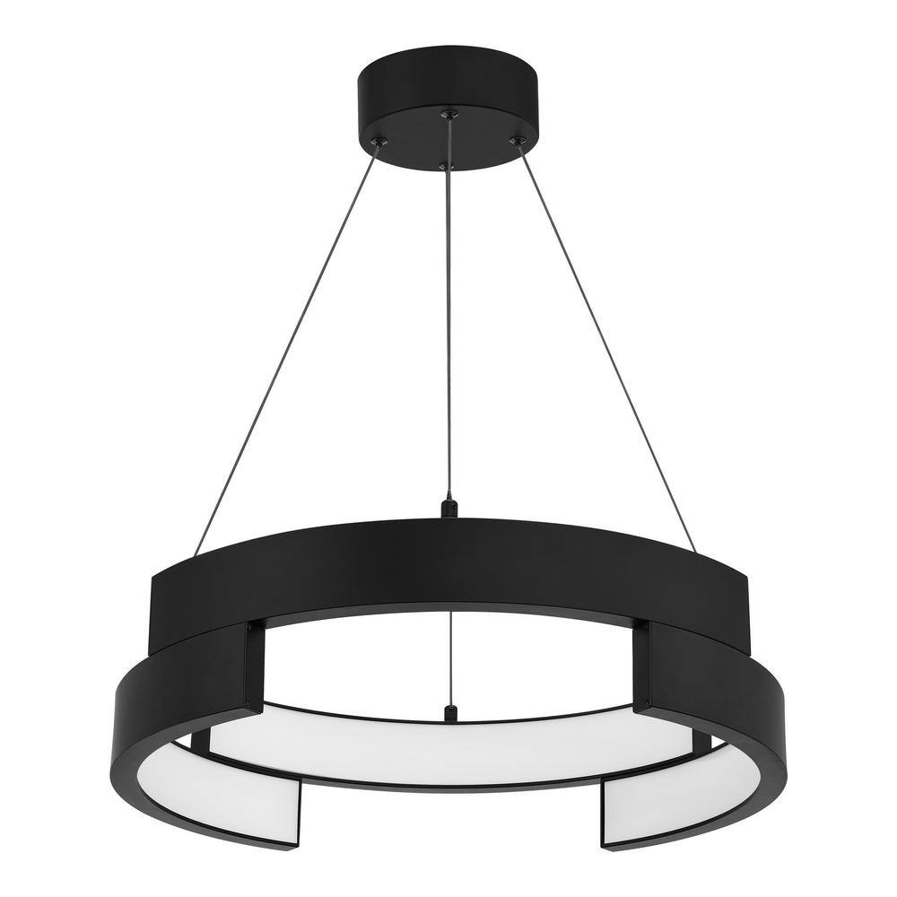 Hampton Bay Mcintosh 33-Watt Integrated LED Matte Black Pendant HD6411B