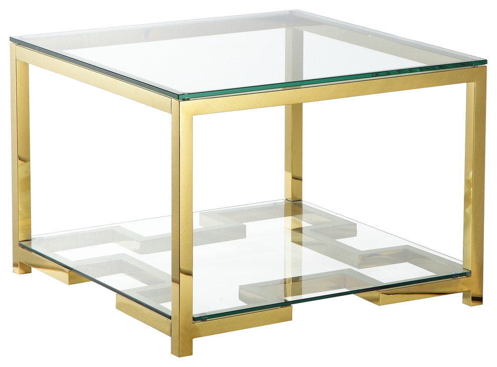 Nina Side Table  Gold   Contemporary   Side Tables And End Tables   by Pangea Home  Houzz