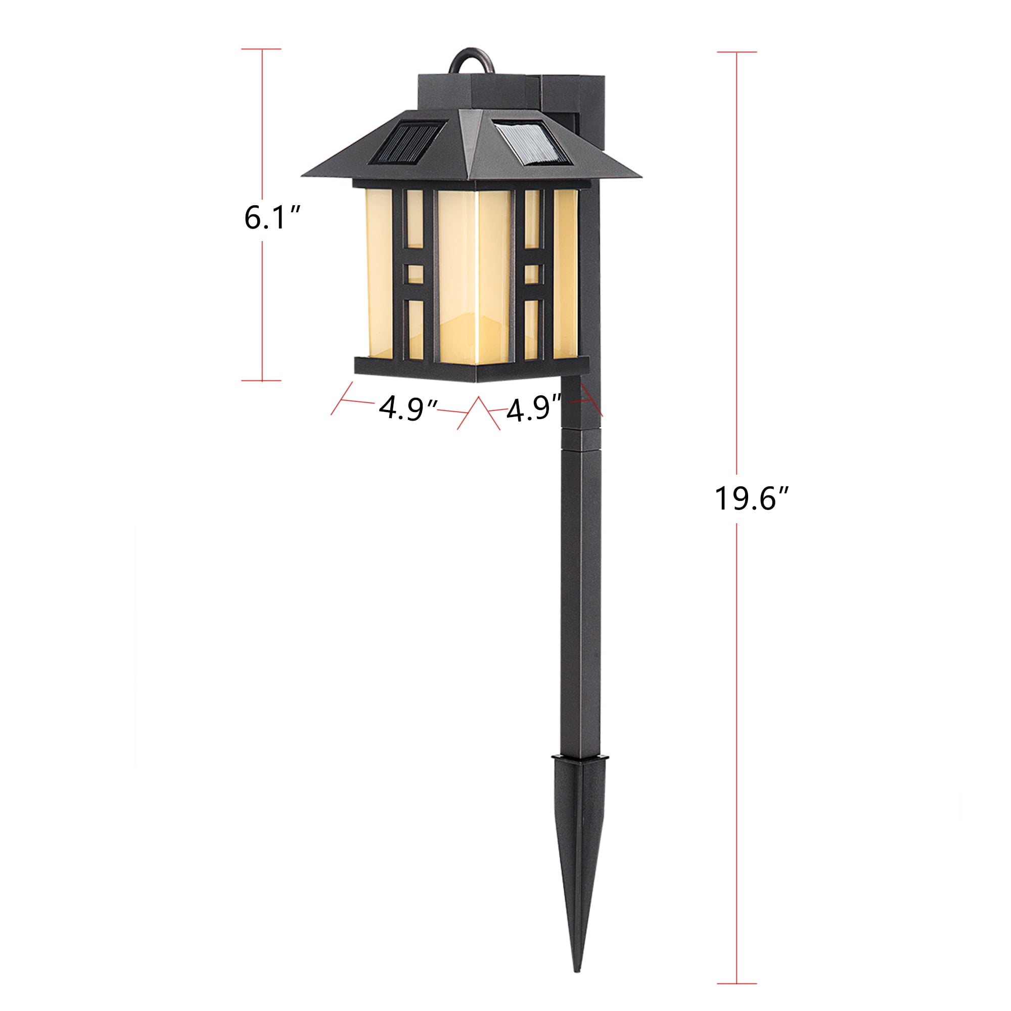 GIGALUMI Solar Path Lights， Outdoor Garden Lights ， Landscape Lighting for Lawn/Patio/Yard/Walkway/Driveway (2 Pack)