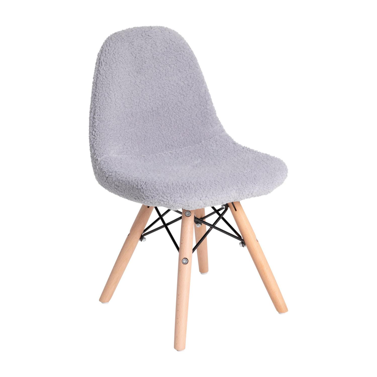 Flash Furniture Zula Collection Kids Furry Chairs， Gray