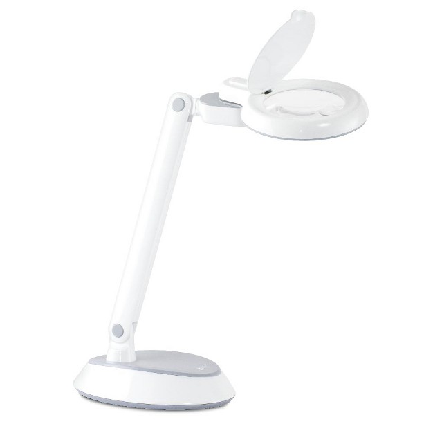 Folding Mag Desk Lamp White includes Led Light Bulb Ottlite