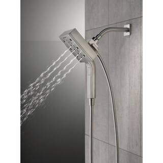 Delta In2ition 4-Spray Patterns 2.5 GPM 4.5 in. Wall Mount Dual Shower Heads in Lumicoat Stainless 58473-SS-PR25