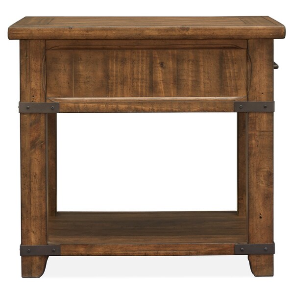 Carbon Loft Michael Farmhouse Timber Pine Rectangular End Table - 20.00l x 26.00w x 24.00h