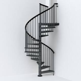 Arke SKY030 63 in. Iron Grey Spiral Staircase Kit K26290