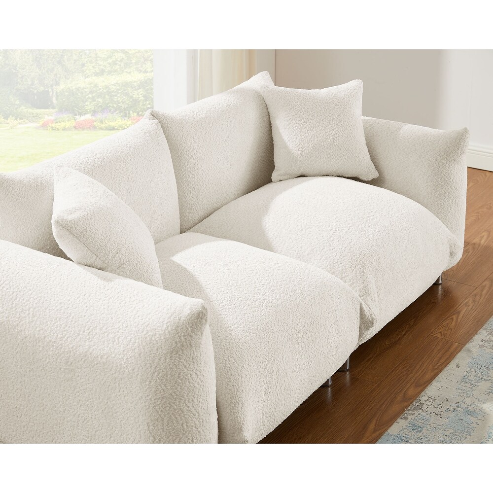 78.2nch Wide Boucle Sofa  Scandinavian style Couch  Loveseat