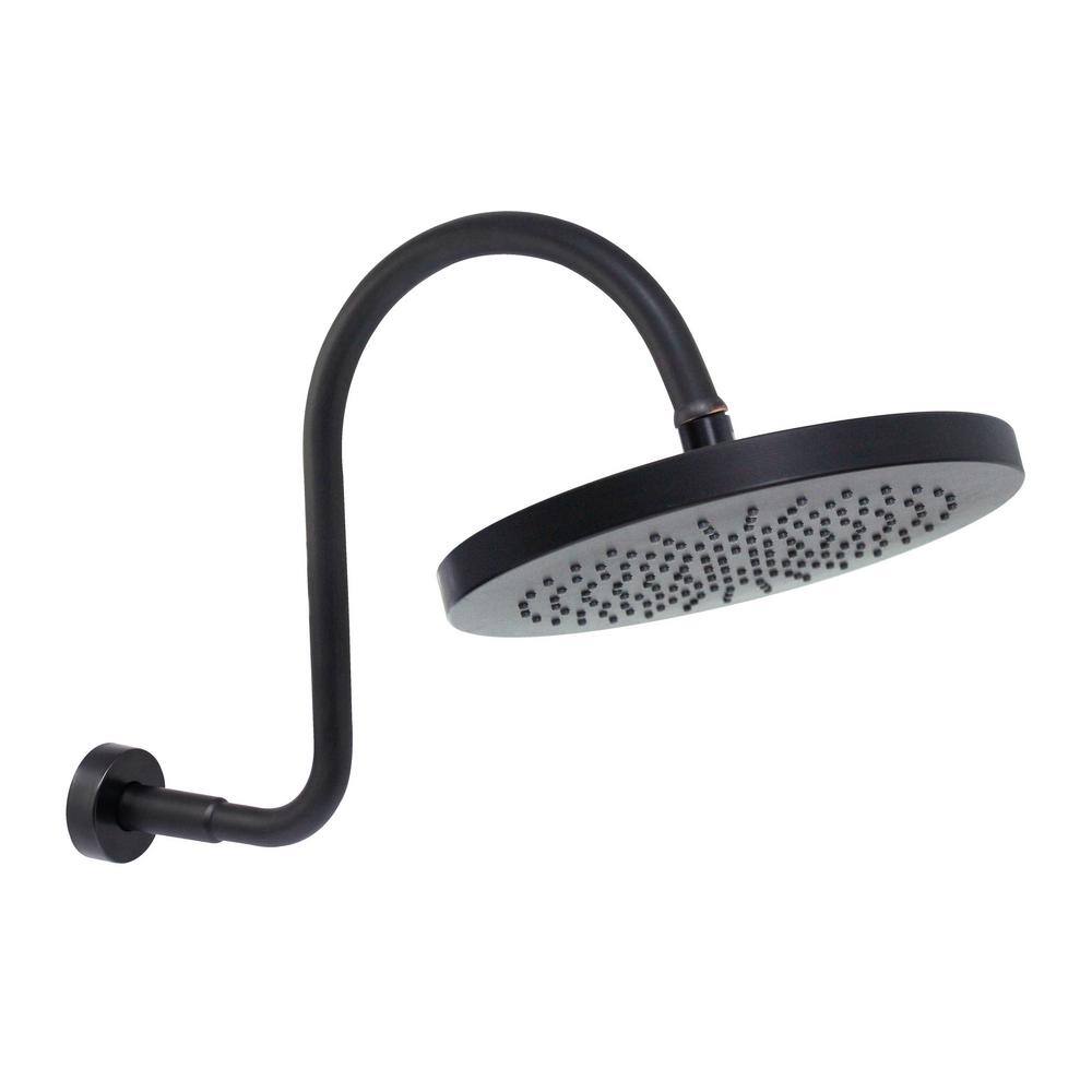 MODONA 1-Spray 10 in. Single Wall MountHigh Pressure Fixed Shower Head in Rubbed Bronze AC42SH82-A-B