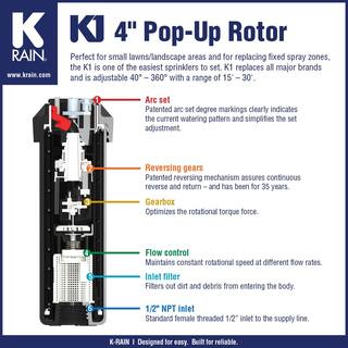 K-Rain 4 in. K1 Gear Drive Pop-UpRotary Sprinkler 31031