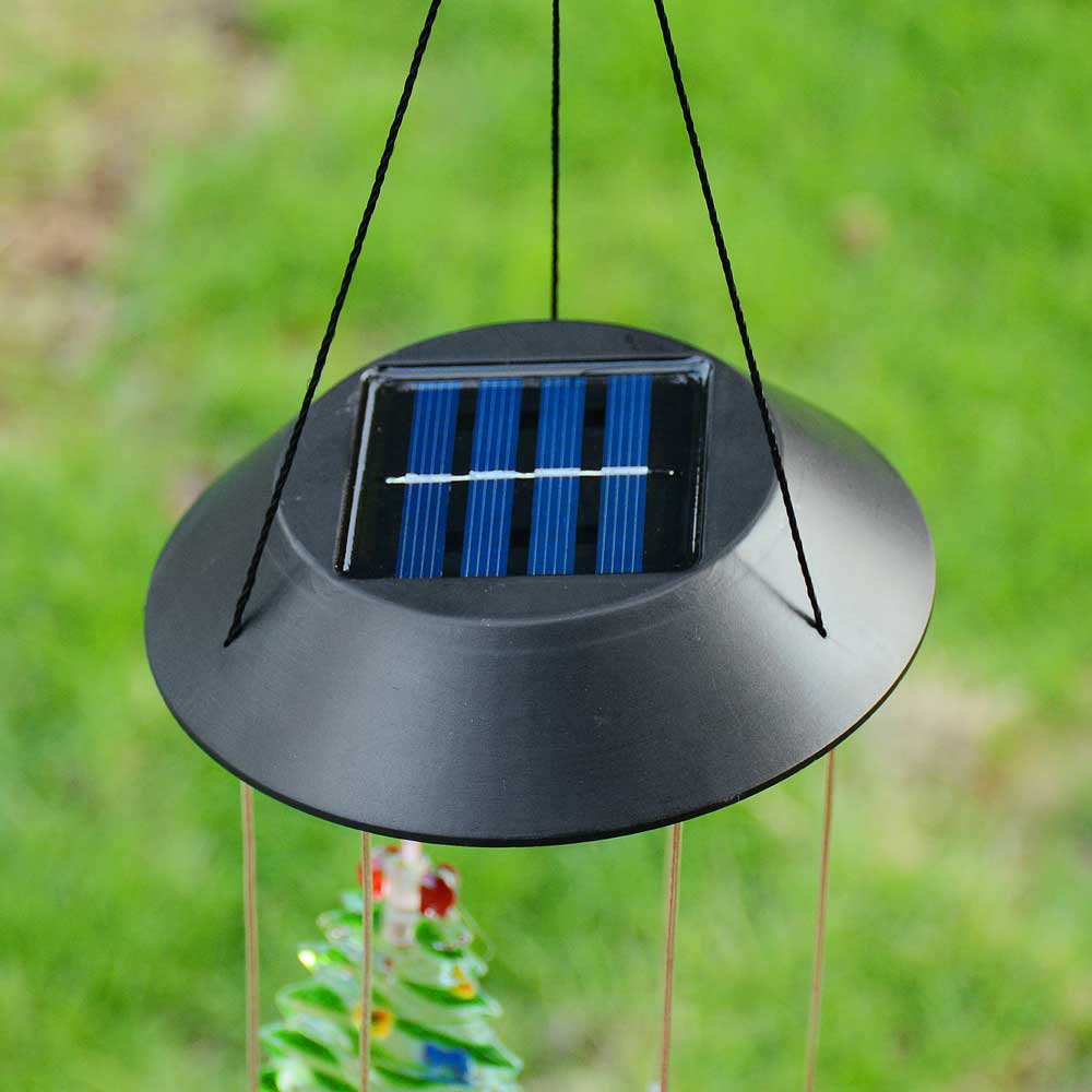 Yescom Solar LED Wind Chime Color Changing Decor Light Christmas Tree