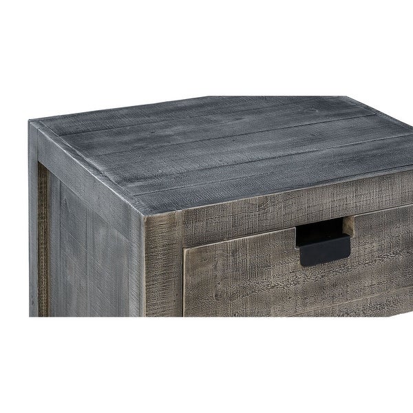 Picket House Furnishings Micah Square Storage End Table in Gray