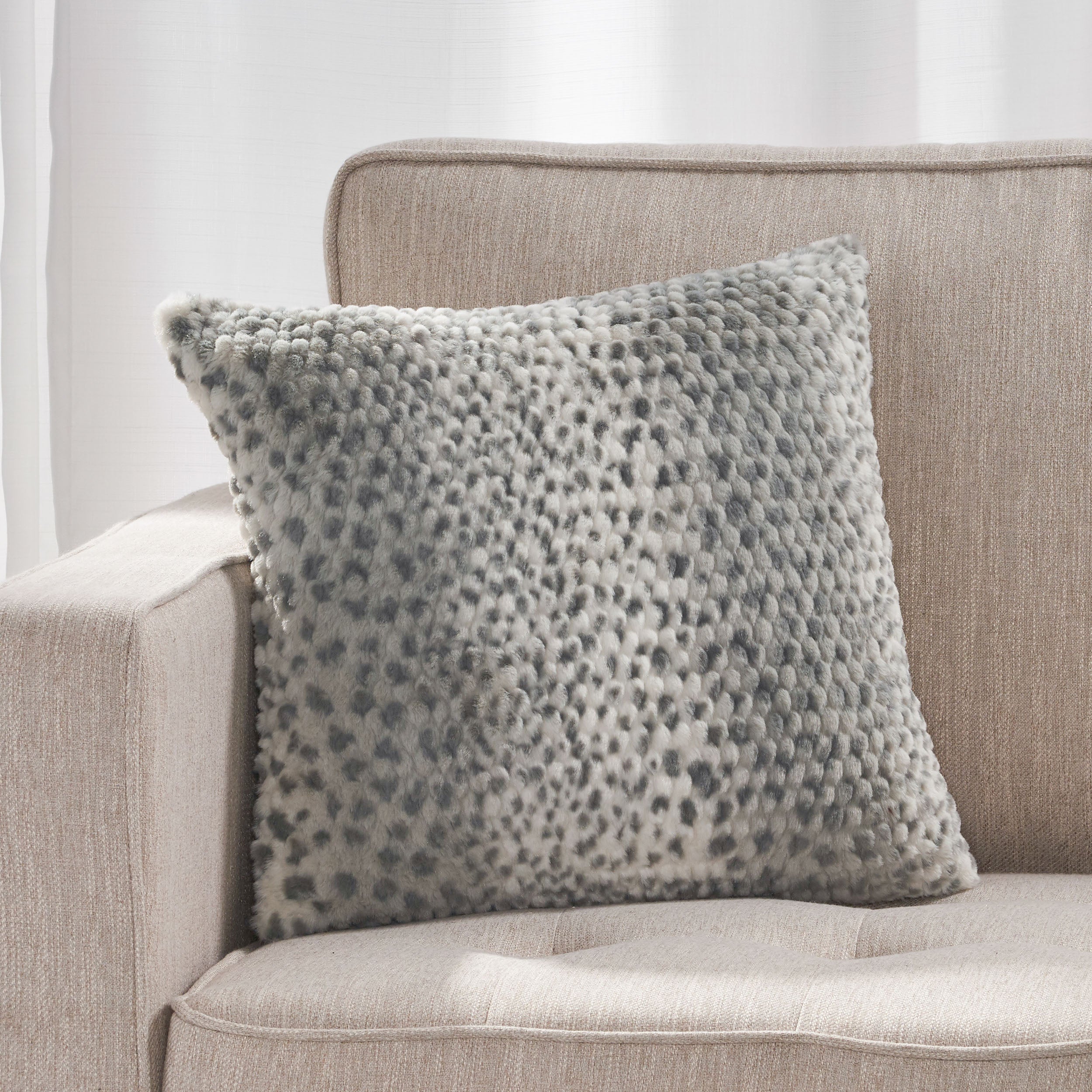 Ellison Modern Glam Faux Fur Throw Pillow