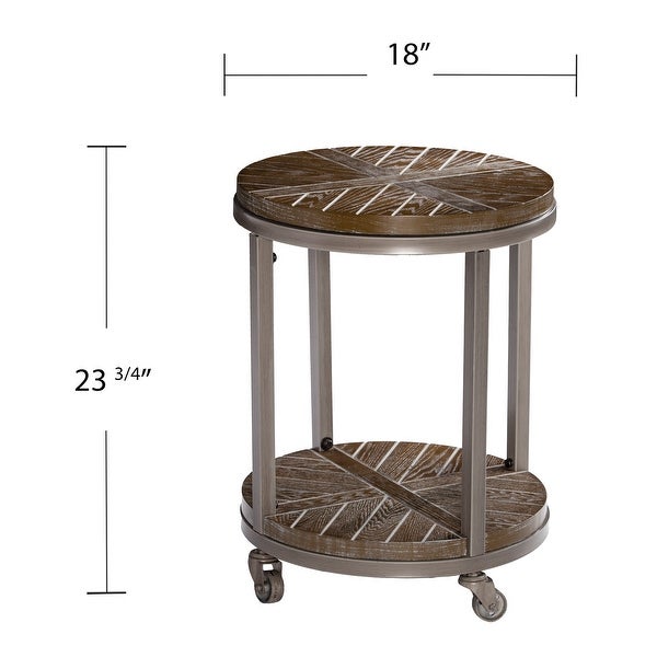 SEI Furniture Kenya Industrial Brown Wood Side Table