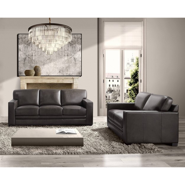 2pc Blake Top Grain Leather Sofa And Loveseat Set Abbyson Living