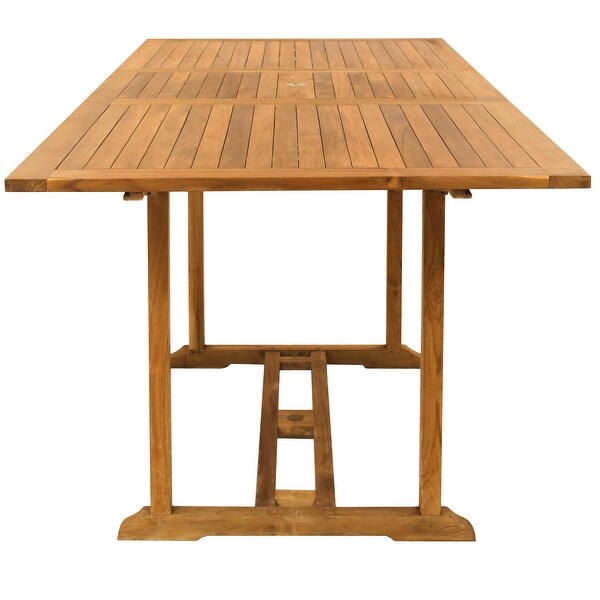 Chic Teak Elzas Rectangular Teak Wood Outdoor Extension Bar Table，71 to 95 inch (Table Only)