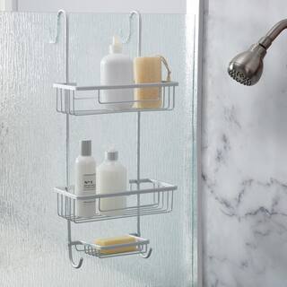 m MODA at home enterprises ltd. Aluma 24.5 in. x 11 in.Over-the-Door Shower Caddy  in Silver 305913-SLV