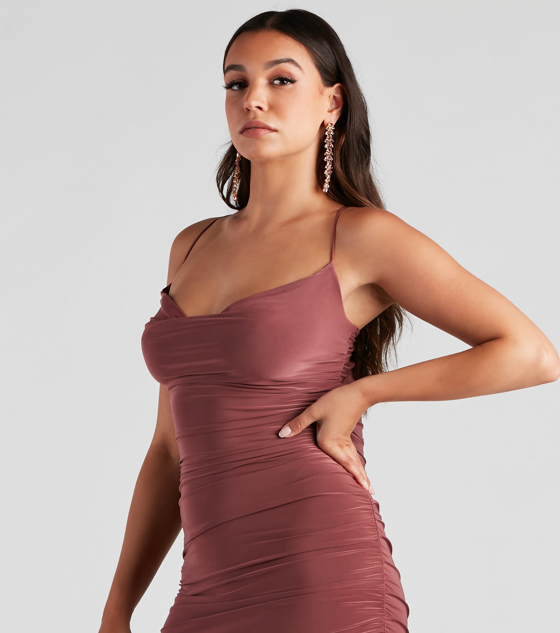 Alluring And Chic Ruched Midi Dress