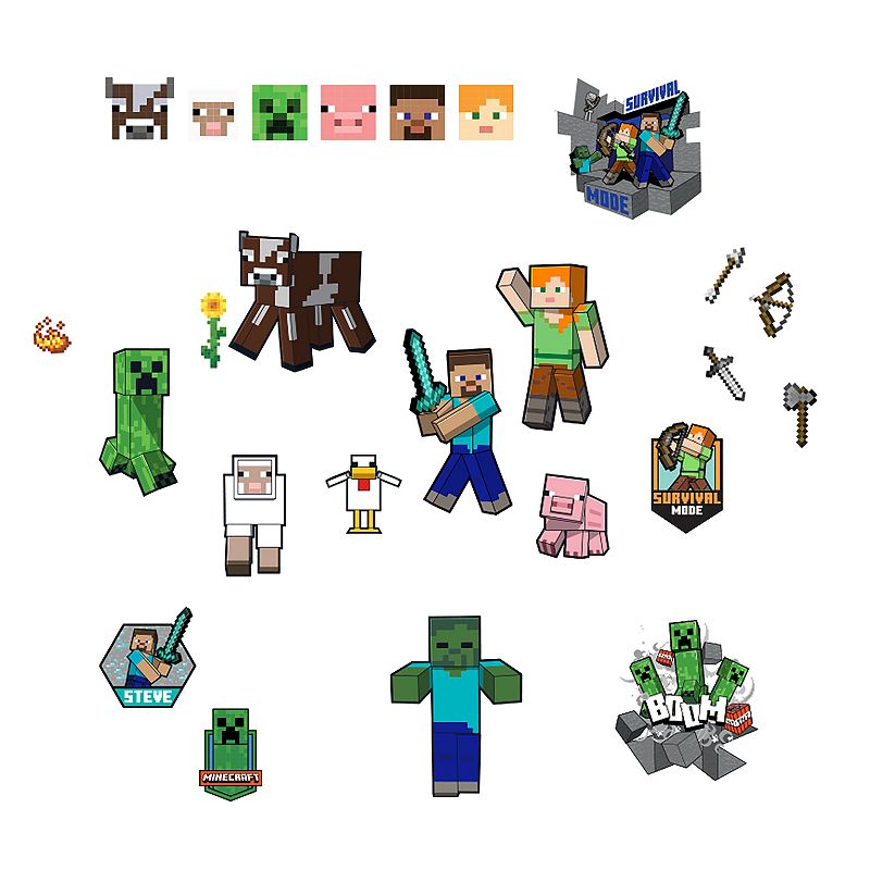 RoomMates Minecraft Characters Wall Decals 25-piece Set