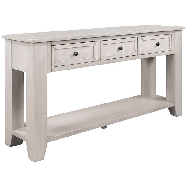 Wood Console Table with 3 Drawers and 1 Shelf，Living Room