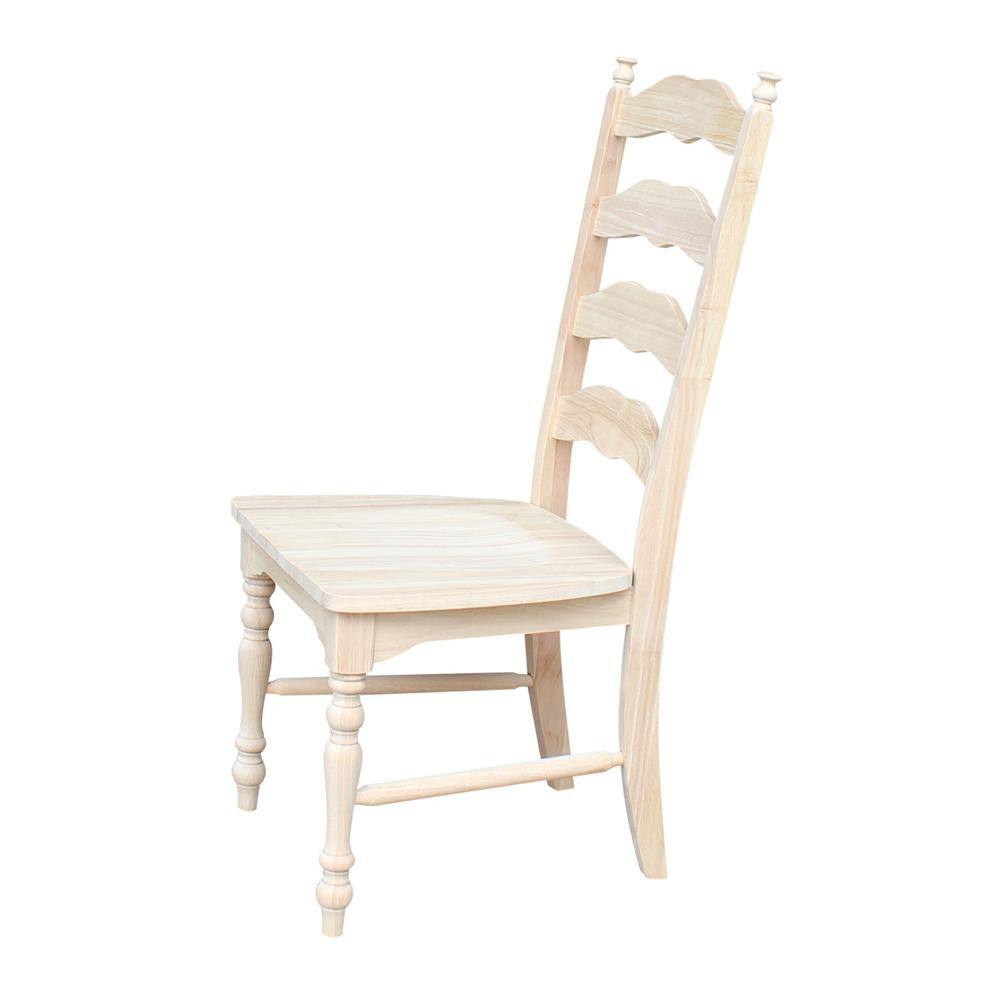 International Concepts Maine Unfinished Wood Ladder Back Dining Chair (Set of 2) C-2170P