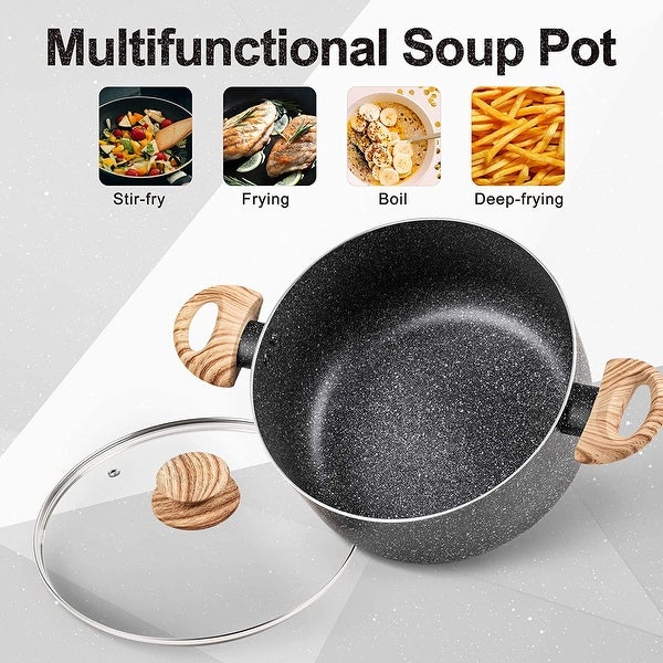 White Pots and Pans Set Nonstick Cookware Sets， 12pcs White Granite Cookware Set Induction Compatible