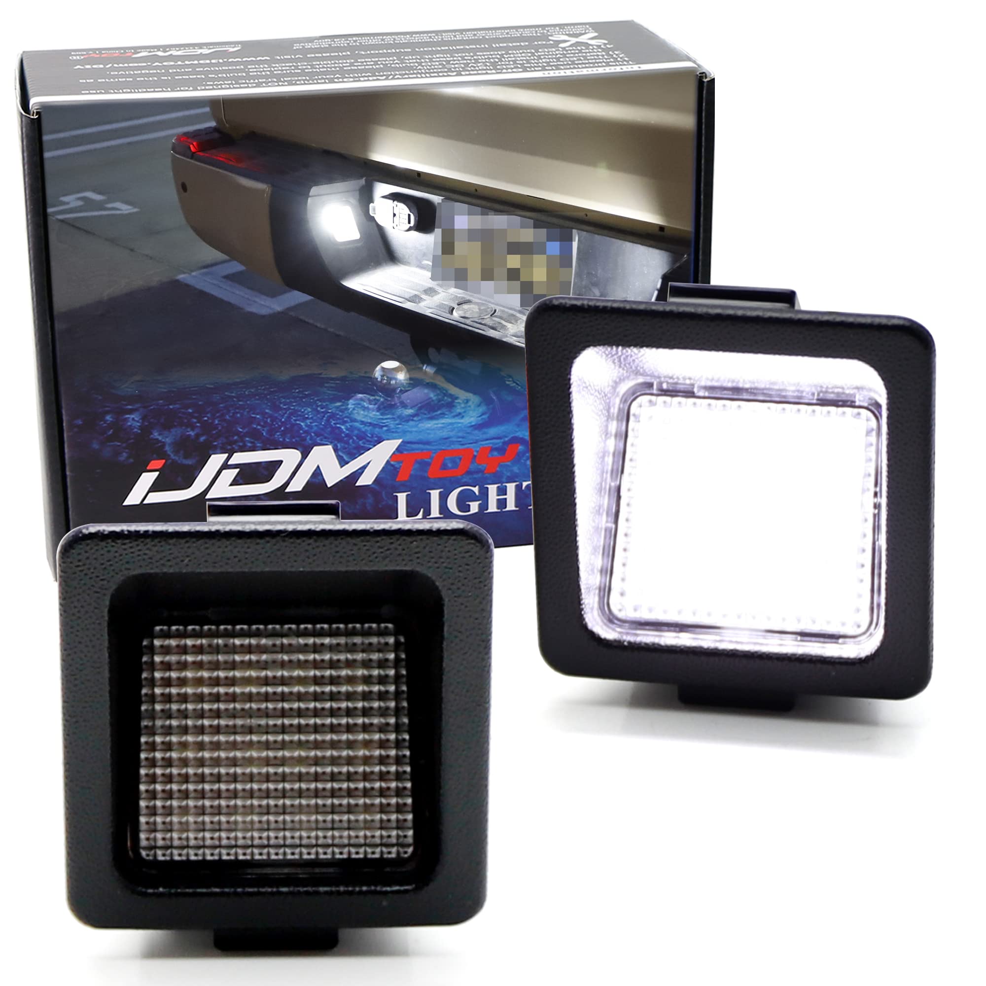 iJDMTOY OEM-Fit 3W Full LED License Plate Light Kit Compatible With Nissan 2016-up Titan， 2022-up Frontier， Powered By 18-Piece Xenon White LED Diodes