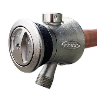 Prier Products 10 in. Single Handle Hot and Cold Mixing Hydrant Valve in Satin Nickel 12 in. Plain Copper Ends P-118L10