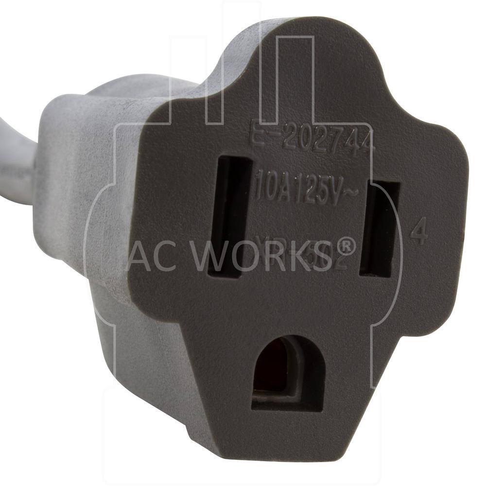 AC WORKS Up to 10 ft. 10 Amp 183 Coiled Medical Grade Extension Cord MDC515PR-V1